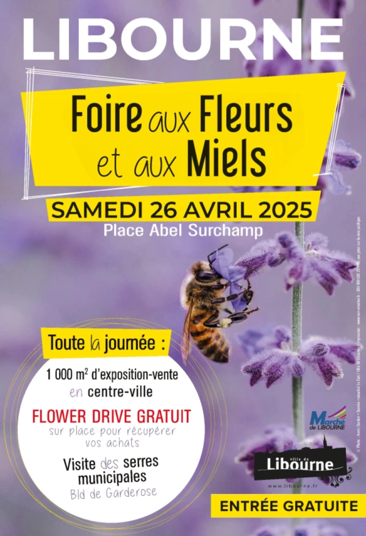 Retrouvez-nous à la Foire aux Fleurs et au Miel de Libourne le samedi 26 avril 2025 !