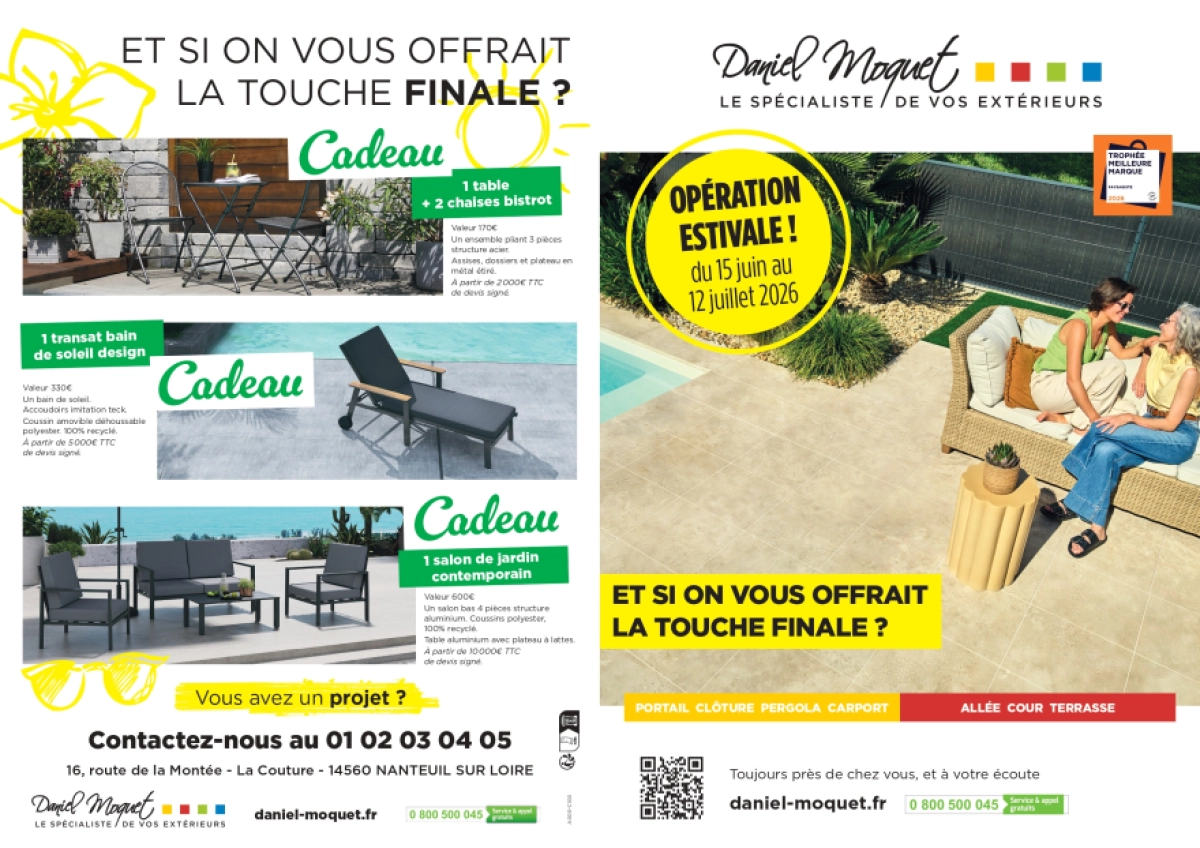 Opération Estivale du 15 juin au 12 juillet: concrétisez votre projet d'aménagement extérieur !