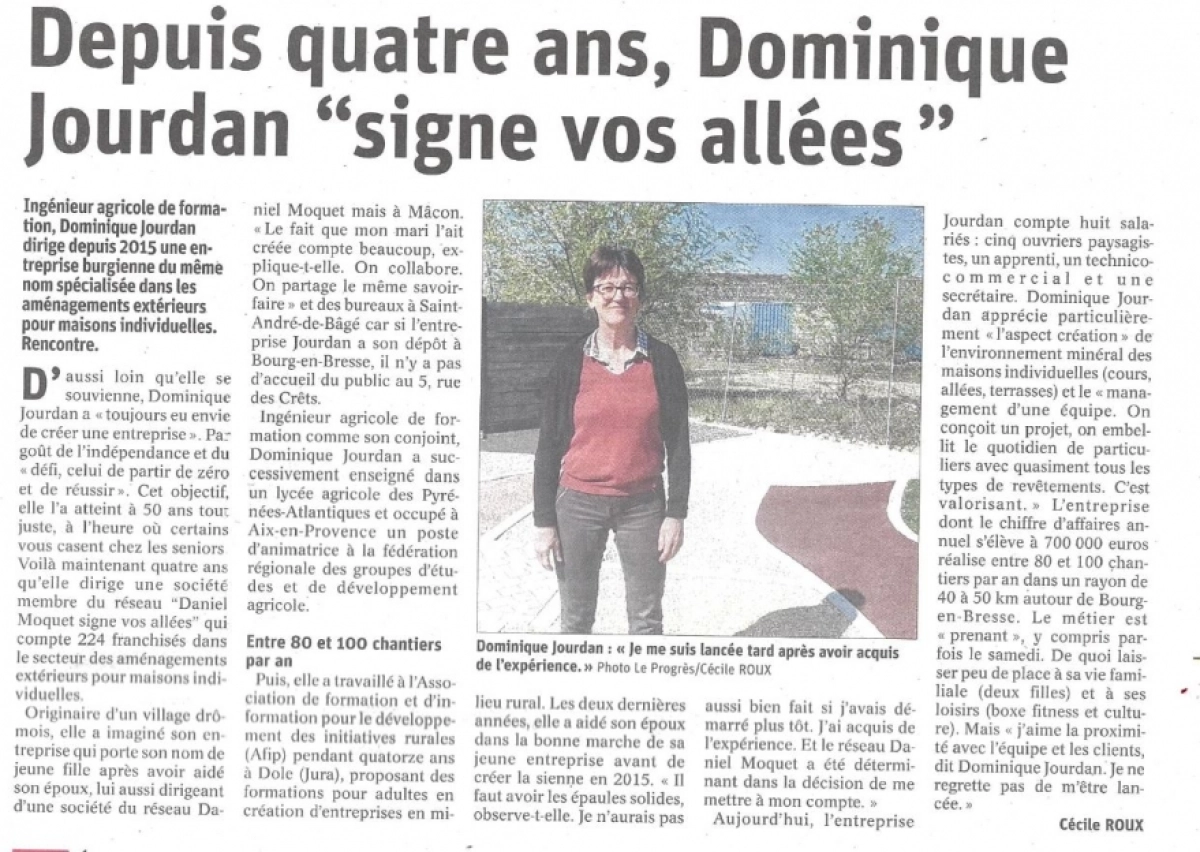 Apparition dans le journal "Le Progrès"