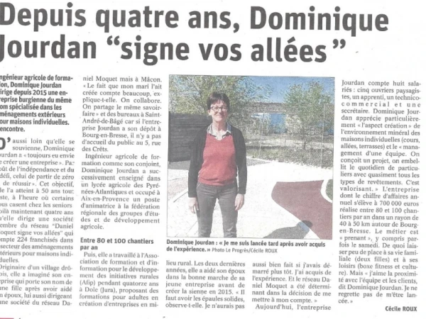 Apparition dans le journal "Le Progrès"